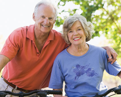 Photo of a man and woman on bicycles. Link to Life Stage Gift Planner Ages 60-70 Situations. Photo of a man and woman on bicycles. Link to Life Stage Gift Planner Ages 60-70 Situations.